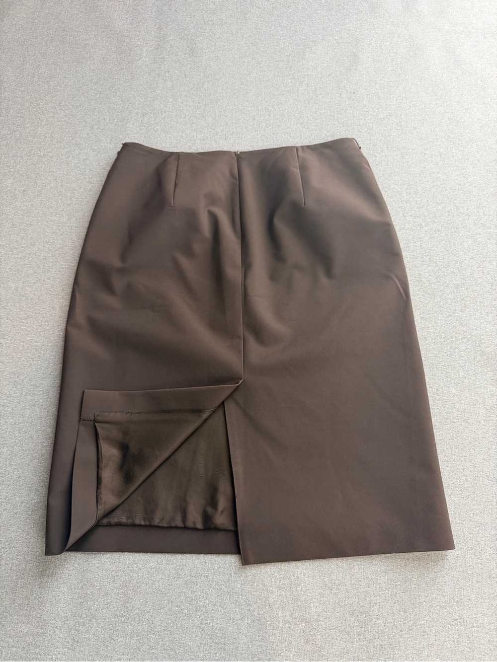 Prada Dark Brown Pencil Skirt with Back Slit Size 44